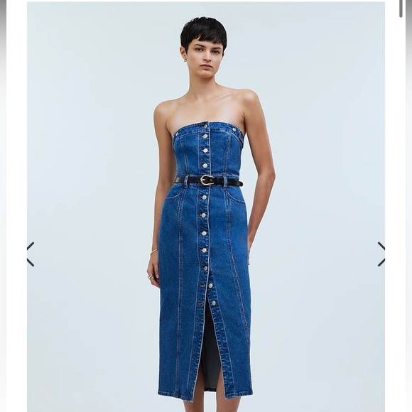 Madewell Denim Strapless Maxi Dress in McCabe Wash - Picture 1 of 4